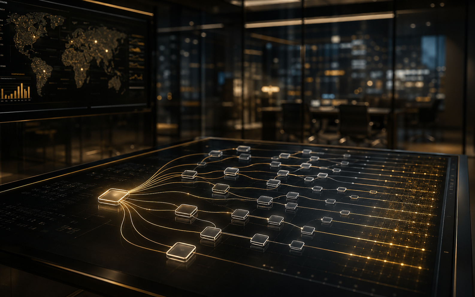 Abstract enterprise workflow architecture with gold automation paths